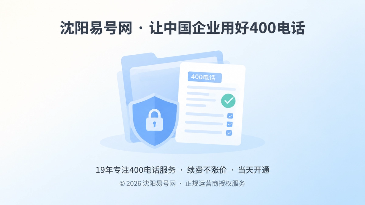 聚焦式构图：中央文件夹、盾牌与交付凭证清单，代表400电话交付凭证核验